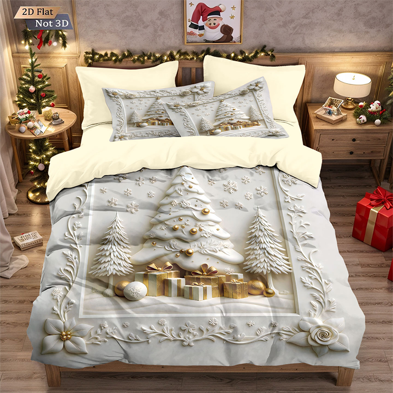⏳Offre spéciale à durée limitée – Ensemble festif de housse de couette 3 pièces pour Noël, confort et style 🛏️🎄❤️
