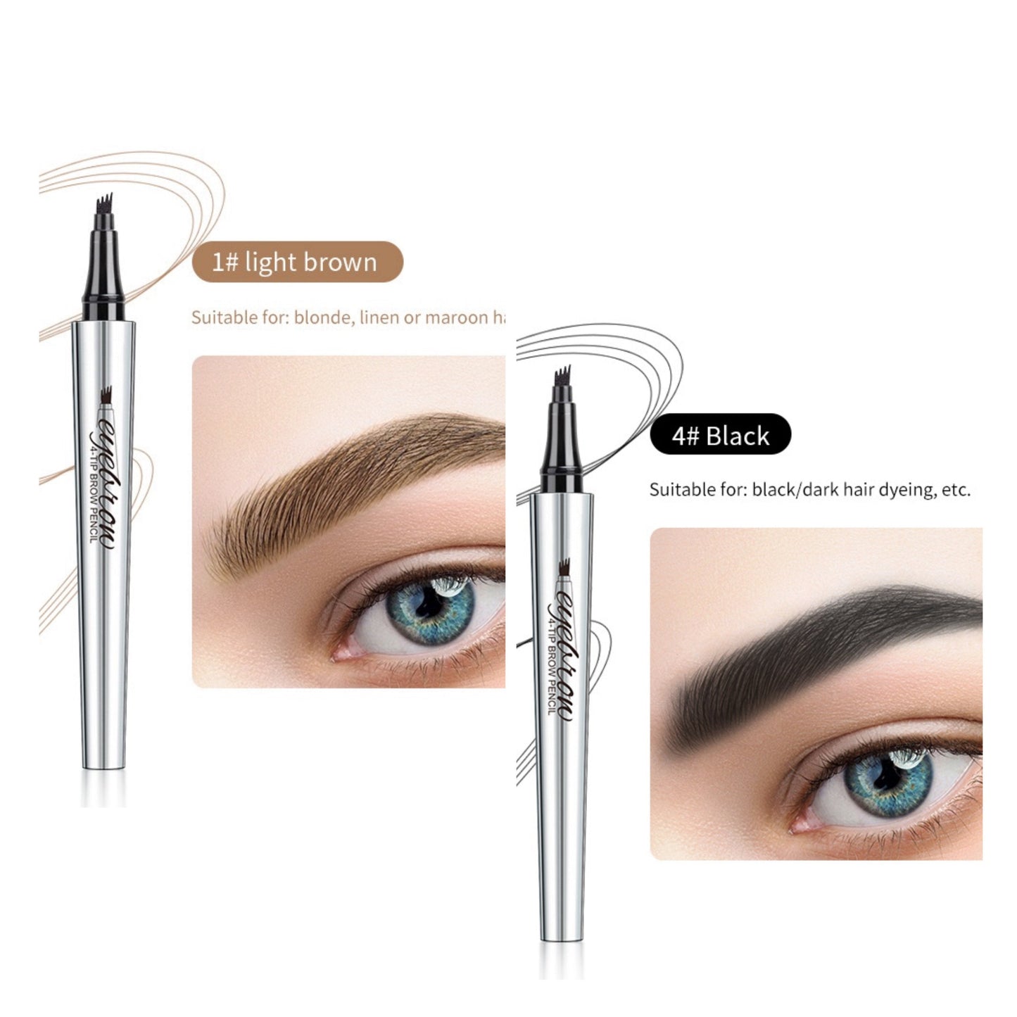 ✨Achetez 1, obtenez le 2e gratuitement : Crayon à sourcils 3D à 4 pointes, effet microblading naturel et étanche 24h 💄✏️
