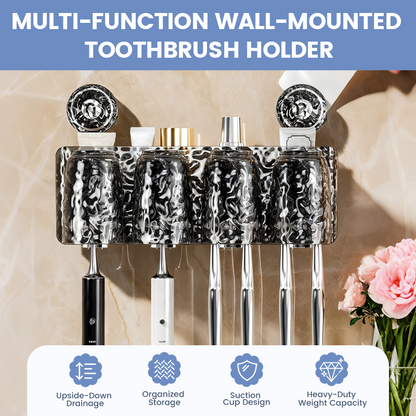 Porte-brosses à dents mural multifonctionnel – rangement pratique et élégant