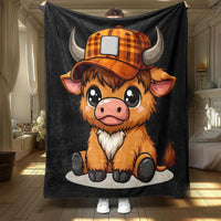 Couverture ultra-douce au motif vache dessin animé – confort moelleux et design ludique