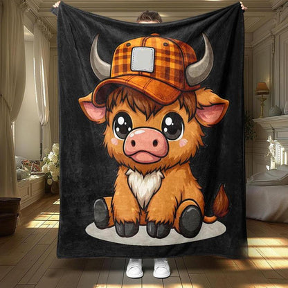 Couverture ultra-douce au motif vache dessin animé – confort moelleux et design ludique