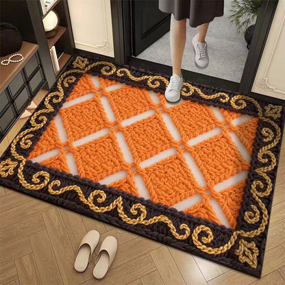 Promo 50% : Tapis de sol absorbant et antidérapant au motif fil floral 3D