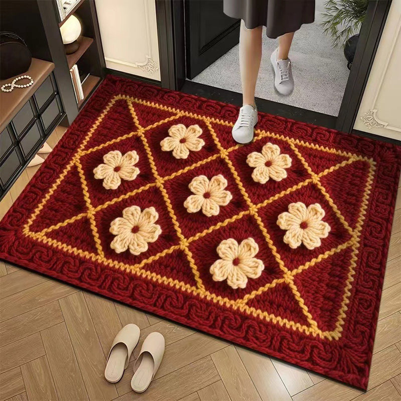 Promo 50% : Tapis de sol absorbant et antidérapant au motif fil floral 3D