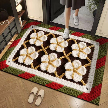 Promo 50% : Tapis de sol absorbant et antidérapant au motif fil floral 3D