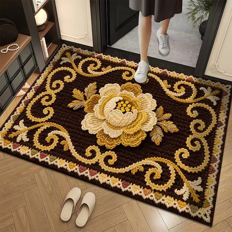 Promo 50% : Tapis de sol absorbant et antidérapant au motif fil floral 3D