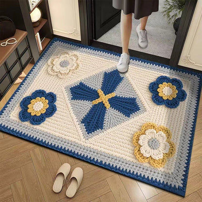 Promo 50% : Tapis de sol absorbant et antidérapant au motif fil floral 3D