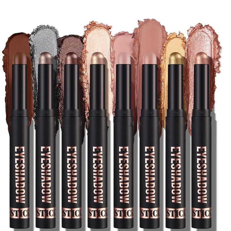 ✨Plus de 50 000 unités vendues ! 🎁 8 teintes de fards à paupières en stick pailletés, waterproof, longue tenue et multi-usage