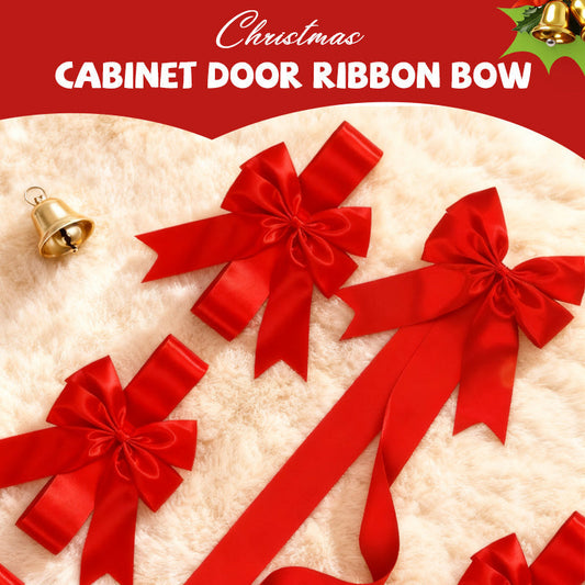 Grand nœud en ruban décoratif pour porte de placard – Noël