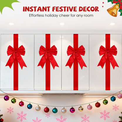 Grand nœud en ruban décoratif pour porte de placard – Noël