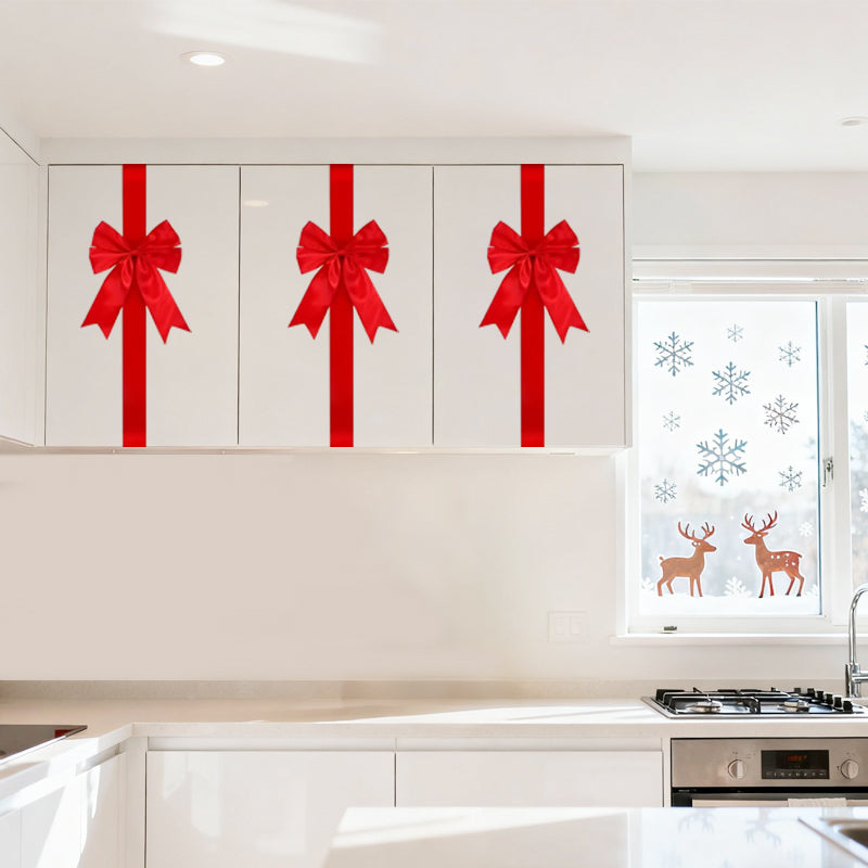 Grand nœud en ruban décoratif pour porte de placard – Noël