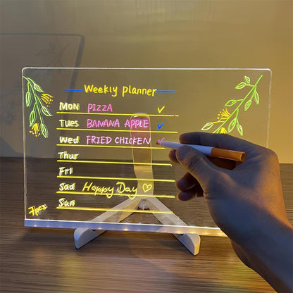 🎨 50 % DE RÉDUCTION ! ✨ TABLETTE À DESSIN LUMINEUSE - Surface phosphorescente réutilisable, support ajustable pour les dessins et l'écriture des enfants, fonctionne sur piles avec stylet inclus 🖍️💡