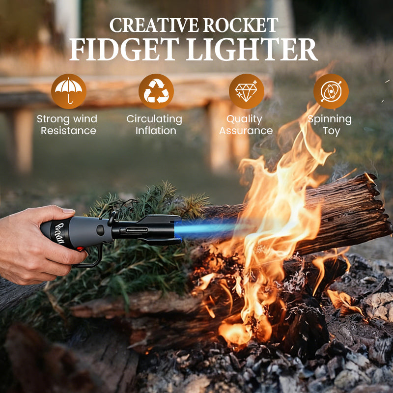 Briquet Fusée Anti-Stress – Flamme Anti-Vent et Plaisir Ludique, votre compagnon zen et amusant 🚀🎁