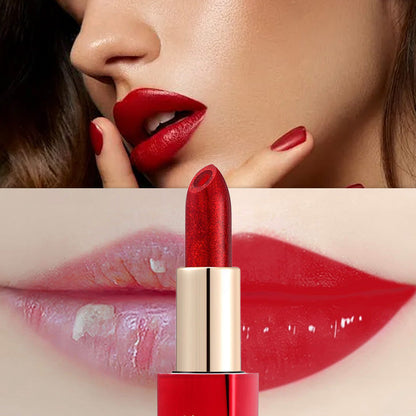 Éclair de Noël : Rouge à Lèvres Pailleté Hydratant qui Change de Couleur — Double Couche, Longue Tenue et Activation Thermique — Promo 48%