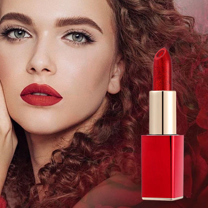 Éclair de Noël : Rouge à Lèvres Pailleté Hydratant qui Change de Couleur — Double Couche, Longue Tenue et Activation Thermique — Promo 48%