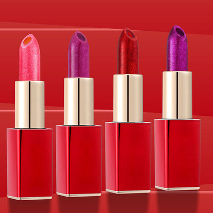Éclair de Noël : Rouge à Lèvres Pailleté Hydratant qui Change de Couleur — Double Couche, Longue Tenue et Activation Thermique — Promo 48%