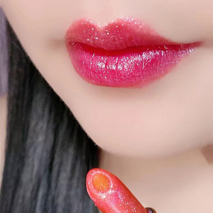 Éclair de Noël : Rouge à Lèvres Pailleté Hydratant qui Change de Couleur — Double Couche, Longue Tenue et Activation Thermique — Promo 48%