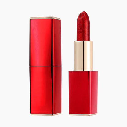 Éclair de Noël : Rouge à Lèvres Pailleté Hydratant qui Change de Couleur — Double Couche, Longue Tenue et Activation Thermique — Promo 48%