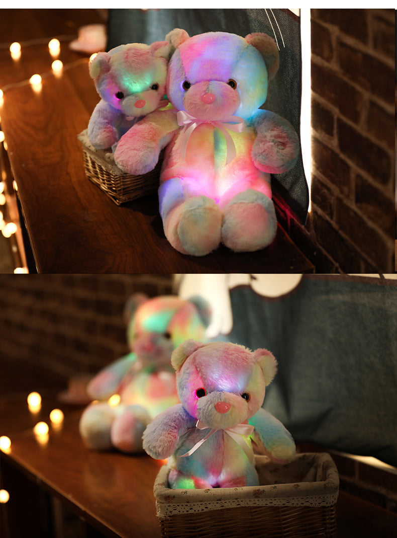Ours en peluche ultra-doux avec éclairage LED multicolore