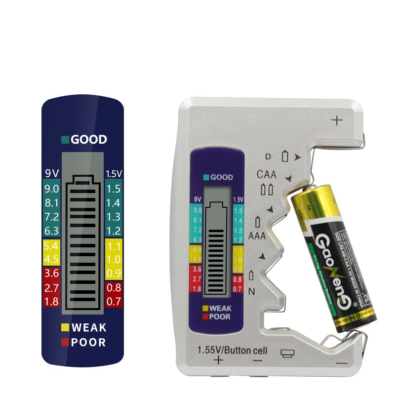 Promo 50% : Testeur de Batteries Universel – Vérifie AA, AAA, 9V et Piles bouton en 3 secondes – Compact, Ultra-précis, Sans Pile !