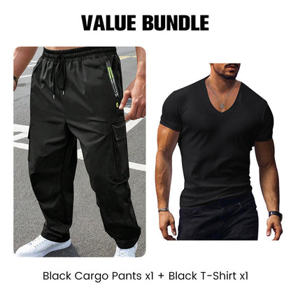 🏕️ NOUVEAUTÉ 2026 | Pantalon Cargo Outdoor Homme | Respirant & Poches Multiples ✨【T-shirt OFFERT】