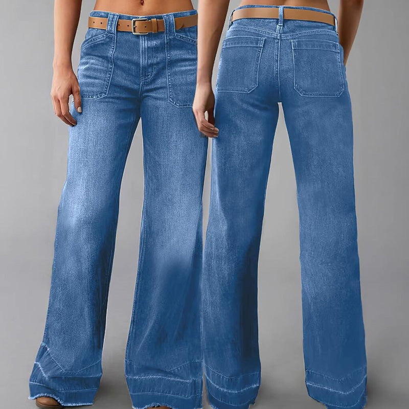 👖✨ Chic Rétro | Jean Évasé Femme | Coupe Allongeante & Poches Généreuses 💫【-60%】
