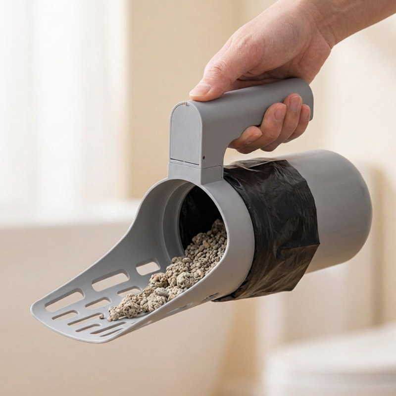 Promo Flash 55%: Pelle à Litière pour Chat avec Poubelle Intégrée – Tamis Ultra Efficace, Distributeur de Sacs, Démontable et Nettoyage Express et Hygiénique ✨