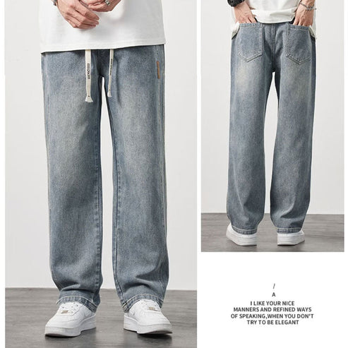 💎  Jeans Droits Amples pour Hommes – Coupe Décontractée, Tissu Respirant & Style Polyvalent 👖