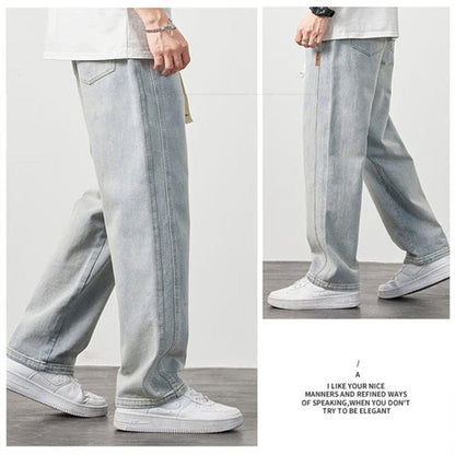 💎  Jeans Droits Amples pour Hommes – Coupe Décontractée, Tissu Respirant & Style Polyvalent 👖
