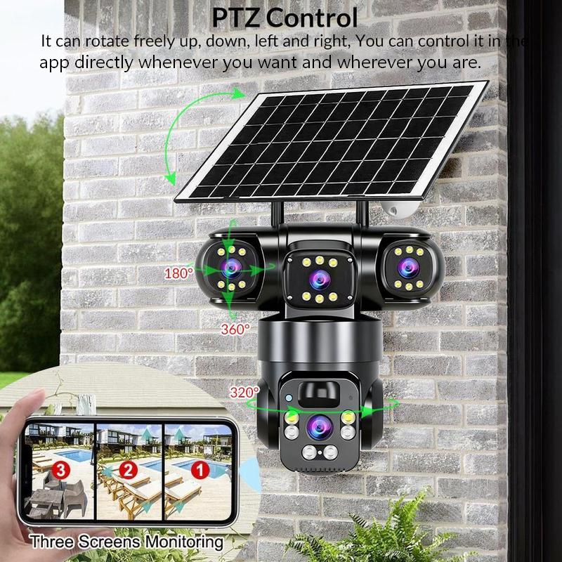 📹 50% DE RÉDUCTION! ☀️ Caméra de surveillance Wi-Fi 6K 9 MP pour l'extérieur | Zoom 10x, 3 objectifs, PTZ 360° | Indice de protection IP66, vision nocturne couleur, audio bidirectionnel, suivi de mouvement