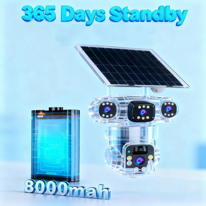 📹 50% DE RÉDUCTION! ☀️ Caméra de surveillance Wi-Fi 6K 9 MP pour l'extérieur | Zoom 10x, 3 objectifs, PTZ 360° | Indice de protection IP66, vision nocturne couleur, audio bidirectionnel, suivi de mouvement