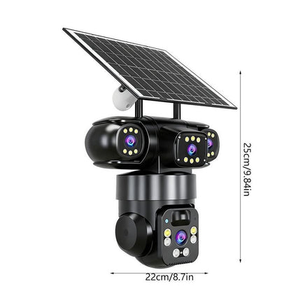 📹 50% DE RÉDUCTION! ☀️ Caméra de surveillance Wi-Fi 6K 9 MP pour l'extérieur | Zoom 10x, 3 objectifs, PTZ 360° | Indice de protection IP66, vision nocturne couleur, audio bidirectionnel, suivi de mouvement