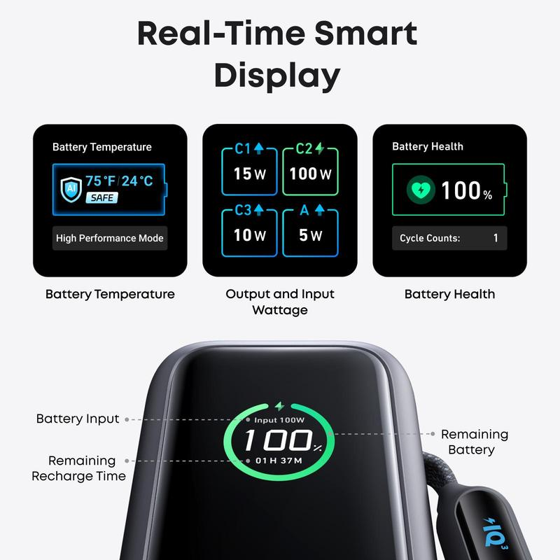 📱💥 50% OFF – Chargeur portable + câble intégré (Lightning/Type-C) | Recharge ultra rapide, tient dans une poche, sécurité anti-surcharge 🔐