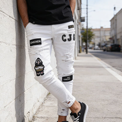 👖 50% DE RÉDUCTION! 🔥 Jean Slim Déchiré pour Homme – Coupe Moderne, Détails Déchirés & Look Tendance 💙
