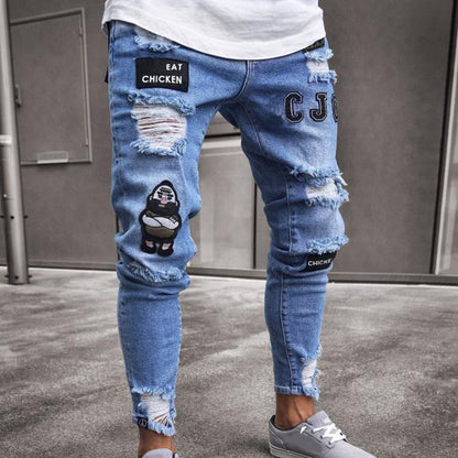 👖 50% DE RÉDUCTION! 🔥 Jean Slim Déchiré pour Homme – Coupe Moderne, Détails Déchirés & Look Tendance 💙