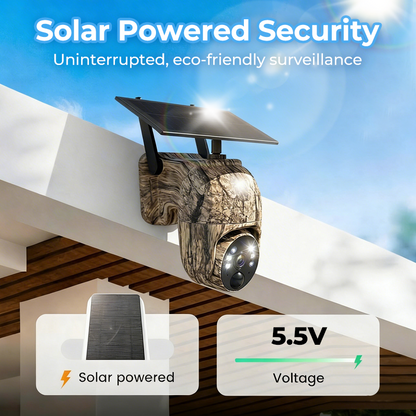 Solar-Überwachungskamera – Kabellos, 2K HD, 360°-Rundumsicht, Bewegungsmelder & Nachtsicht für den Außenbereich