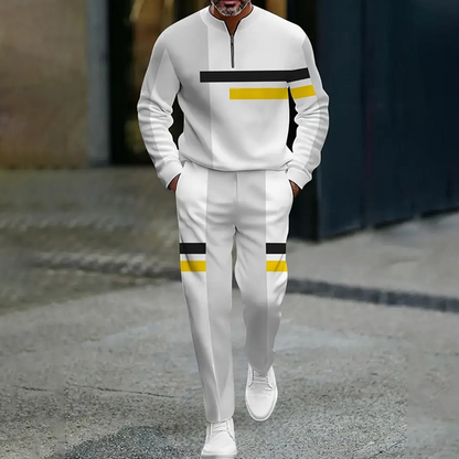 🔥NOUVEAUTÉ 2026 - 38 % DE RÉDUCTION🔥Ensemble de survêtement à demi-zip pour homme, motif color block