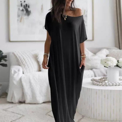 ⏳Spécial à durée limitée⏰Robe longue décontractée à manches courtes et coupe ample👗