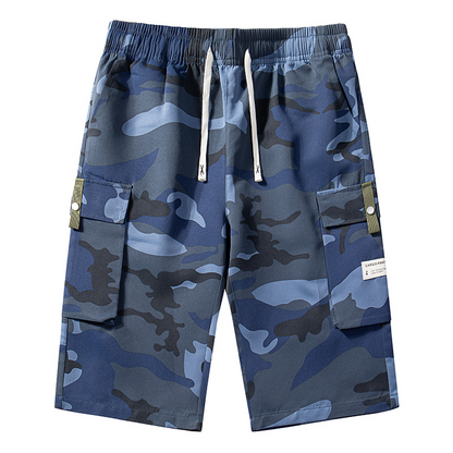 🩳🍂✨ PROMO -54% ! Shorts Cargo Camouflage – 6 Poches Pratiques, Cordon de Taille & Coupe Détendue (4 Couleurs, XS-3XL)