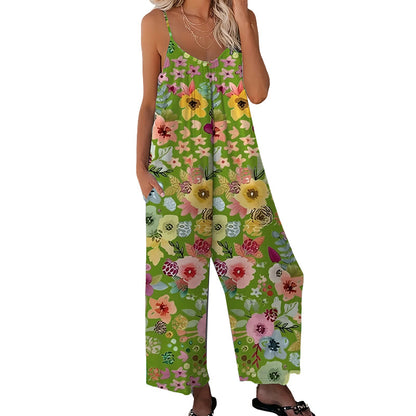 💐50% DE RÉDUCTION ! Combinaison à Jambes Larges Floral – Parfaite pour vos Vacances & Photos 🏖️📸【Prix Exceptionnel】