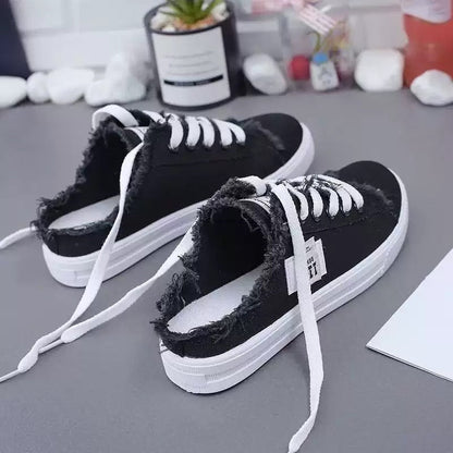 👟 50% DE RÉDUCTION! 👖 Baskets Mules en Jean pour Femme – Enfiler Facile, Semelle Confortable & Parfaites Pour Un Look Décontracté Et Estival ☀️