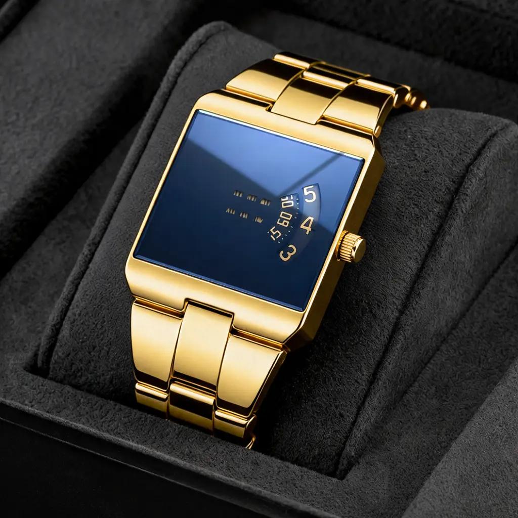 ⌚✨💼 PROMO -50% ! Montre à Quartz pour Homme, Cadran Carré – Style Vintage, Mouvement Précis & Bracelet en Cuir (8 Modèles)