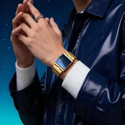 ⌚✨💼 PROMO -50% ! Montre à Quartz pour Homme, Cadran Carré – Style Vintage, Mouvement Précis & Bracelet en Cuir (8 Modèles)