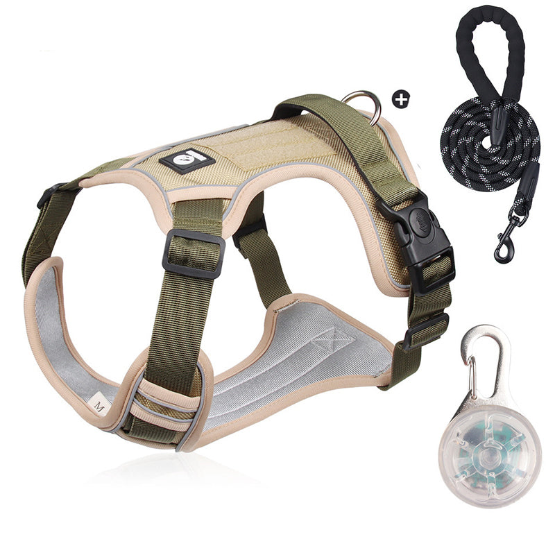 📢📢54 % DE RÉDUCTION !! ⏰Harnais anti-traction pour chien avec laisse et collier à LED