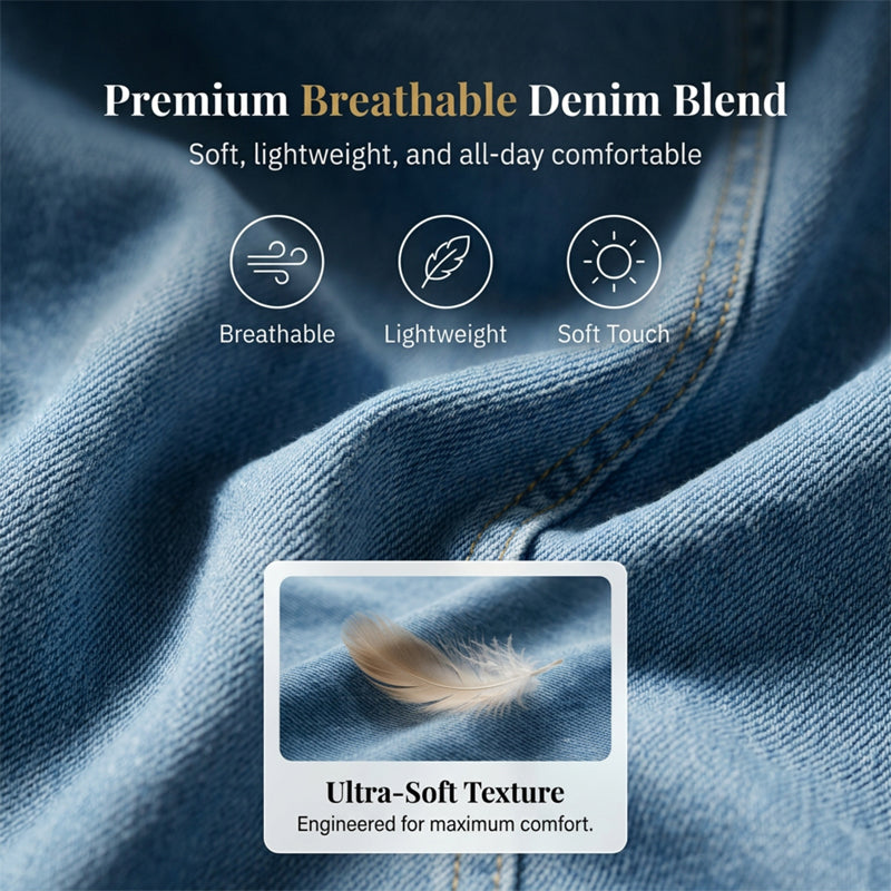 👗Robe en Denim pour Femmes – Col en V, Manches Courtes, Coupe Décontractée, Multi Tailles
