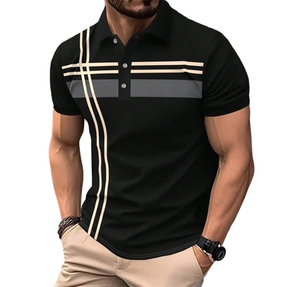 👕 PROMO LIMITÉE 50% DE RÉDUCTION ! ✨ Haut Rayé pour Homme – Col, Manches Courtes ✨