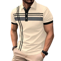 👕 PROMO LIMITÉE 50% DE RÉDUCTION ! ✨ Haut Rayé pour Homme – Col, Manches Courtes ✨