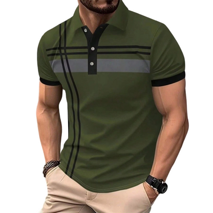 👕 PROMO LIMITÉE 50% DE RÉDUCTION ! ✨ Haut Rayé pour Homme – Col, Manches Courtes ✨