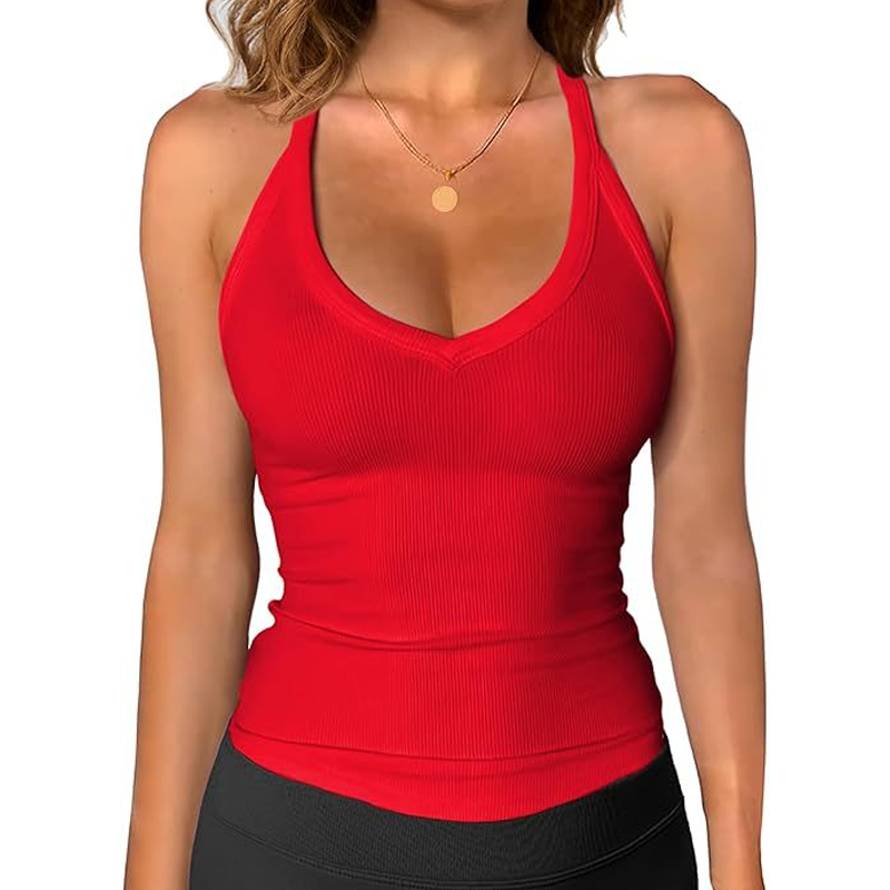 🥳SOLDES D'ÉTÉ🥳💞PLUS DE 50 000 EXEMPLAIRES VENDUS !💥50 % DE RÉDUCTION ! 🔥Débardeur à col en V côtelé pour femme