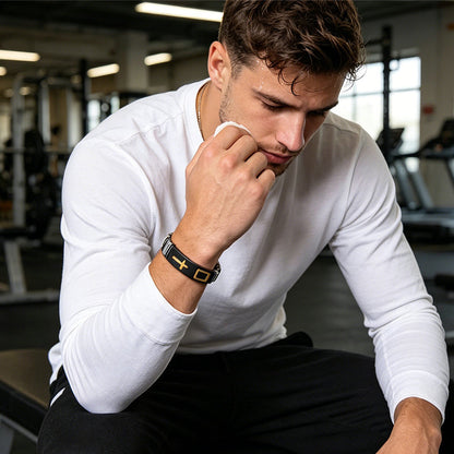 ✝️ PROMO LIMITÉE 50% DE RÉDUCTION ! ✨ Bracelet Croix Acier Inoxydable Homme – Durable, Réglable ✨