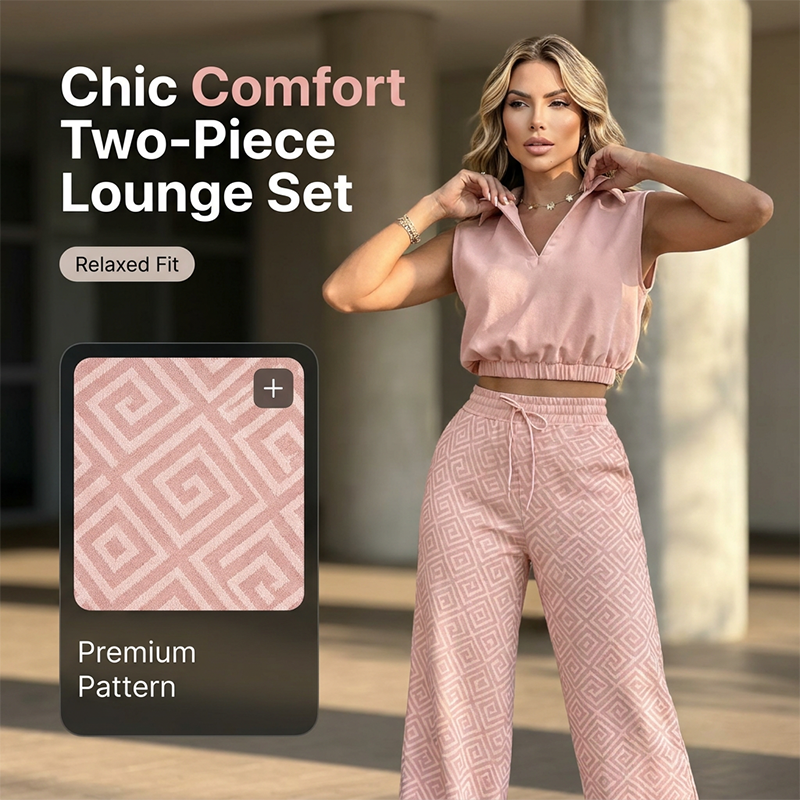 Ensemble Lounge 2 Pièces pour Femme avec Pantalon à Cordon